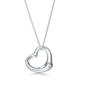 Authentic Tiffany & Co. Sterling Silver 925 Elsa Peretti Open Heart Necklace